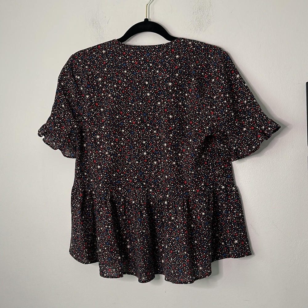 Madewell Studio Ruffle-Hem Top in Starry Night blouse - Picture 5 of 7